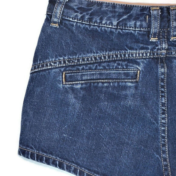 Free People Denim Short High Rise Lace Trim Blue Medium Wash Cotton Summer 26 - Picture 5 of 8